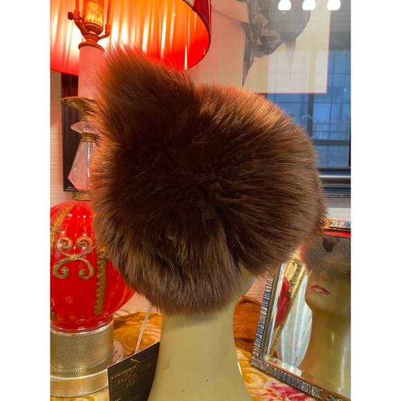 Vintage 1970s brown fluffy shearing hat lamb skin Italian winter ski outdoor - Picture 3 of 7